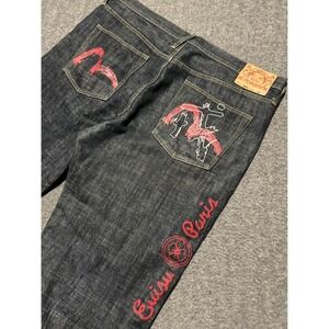 Evisu jeans paris japan selvedge baggy loose fit 42X34 button fly Y2K lot 2001